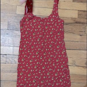 forever 21, size small, red with sunflower design, summer dress, cotton